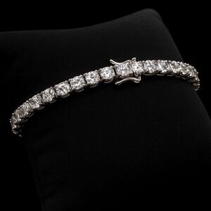 925 Silver, 14.40CTW Moissanite Tennis Bracelet